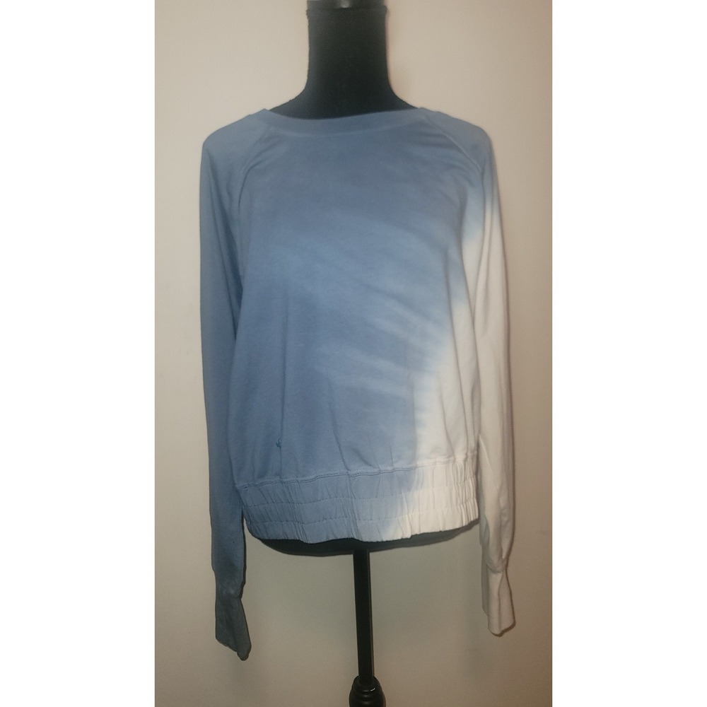 Joy Lab Sweatshirt with Waistband‎ Blue and White